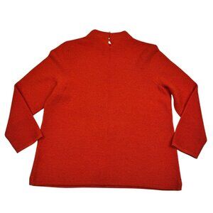 Belford Orange Classic Cashmere Linkstitch Mock Neck Pullover Sweater Women's XL